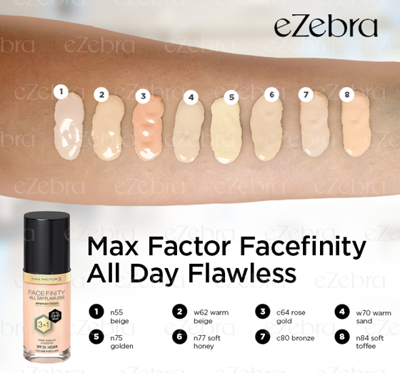 MAX FACTOR FACEFINITY ALL DAY FLAWLESS 3IN1 VEGANE GRUNDIERUNG W70 WARM SAND 30ML