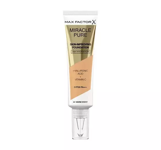 MAX FACTOR MIRACLE PURE FOUNDATION ZUR VERBESSERUNG DES HAUTZUSTANDS 44 WARM IVORY 30ML