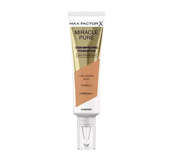 MAX FACTOR MIRACLE PURE FOUNDATION ZUR VERBESSERUNG DES HAUTZUSTANDS 80 BRONZE 30ML