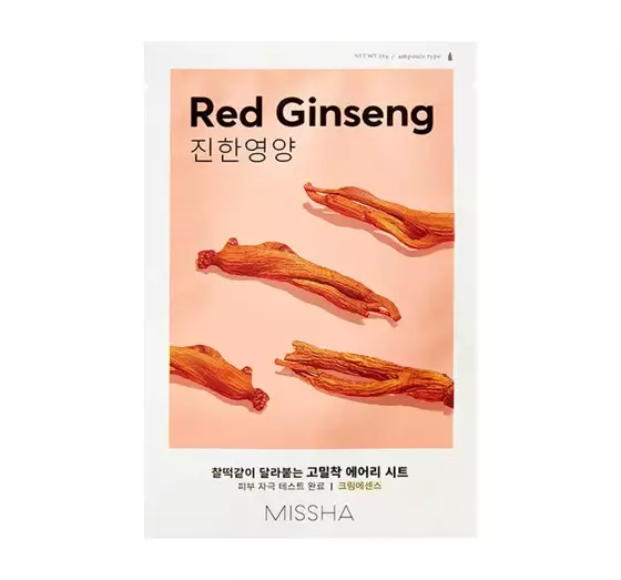 MISSHA AIRY FIT SHEET MASK NÄHRENDE TUCHMASKE RED GINSENG 19ML