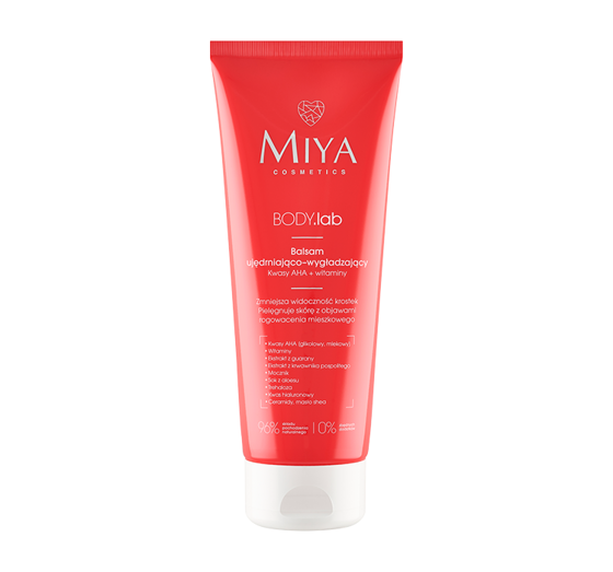 MIYA COSMETICS BODY LAB STRAFFEND GLÄTTENDE KÖRPERLOTION AHA SÄUREN + VITAMINE 200ML