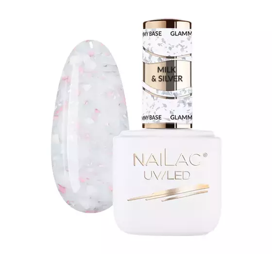 NAILAC GLAMMY BASE KAUTSCHUKBASIS MILK & SILVER 7ML