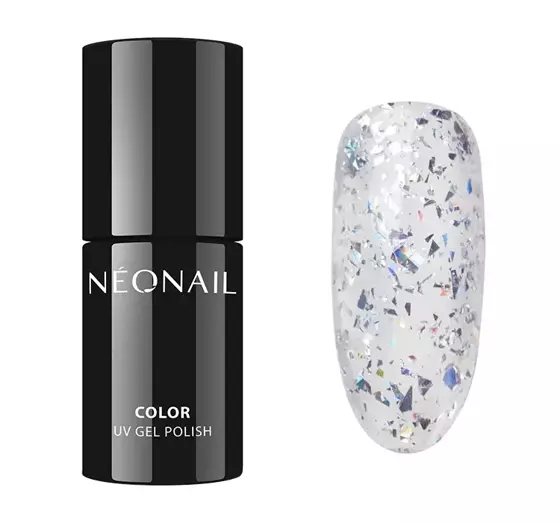 NEONAIL CRAZY IN DOTS HYBRDILACK 9238 SILVER CONFETTI 7,2ML