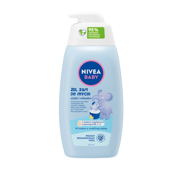 NIVEA BABY 2IN1 WASCHGEL FÜR KÖRPER UND HAAR BEI KINDERN MIT PUMPE 500ML