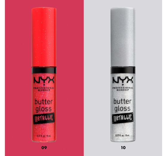 Nyx Professional Makeup Butter Gloss Metallic Lipgloss 09 Sparkly Red 8ml