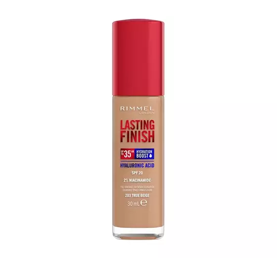 RIMMEL LASTING FINISH 35HR FOUNDATION 203 TRUE BEIGE 30ML