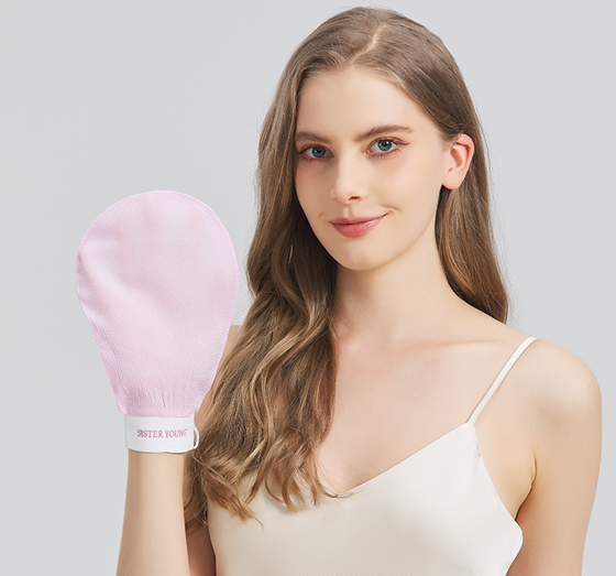 SISTER YOUNG NOVA ABSCHUPPENDER HANDSCHUH FÜR KÖRPERPEELING PINK