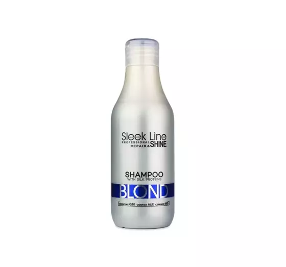 STAPIZ SLEEK LINE BLOND SHAMPOO MIT SEIDE FÜR BLONDES GRAUES UND BLONDIERTES HAAR 300ML