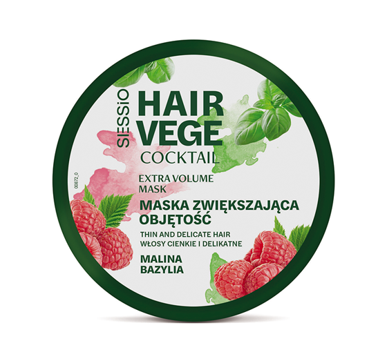 Sessio Hair Vege Coctail Haarmaske für mehr Volumen Himbeere Basilikum 250g