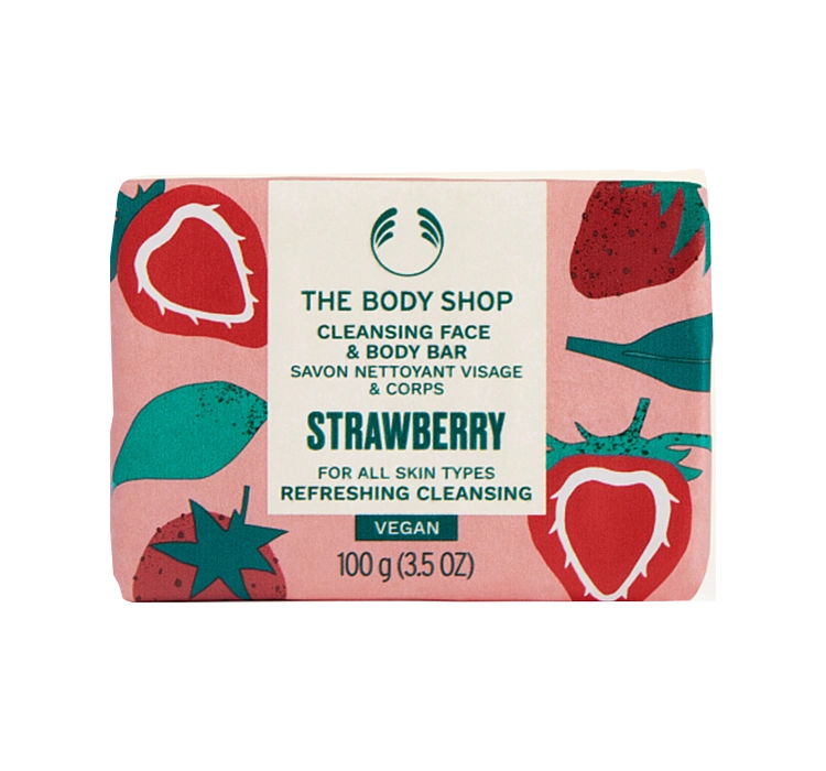 THE BODY SHOP STRAWBERRY REINIGENDE SEIFE FÜR GESICHT UND KÖRPER 100G