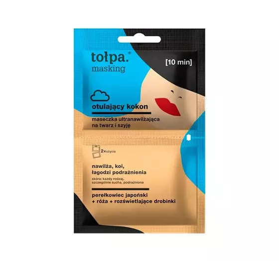 TOŁPA MASKING OTULAJĄCY KOKON ULTRA FEUCHTIGKEITSSPENDENDE MASKE FÜR GESICHT UND HALS 2x5ML