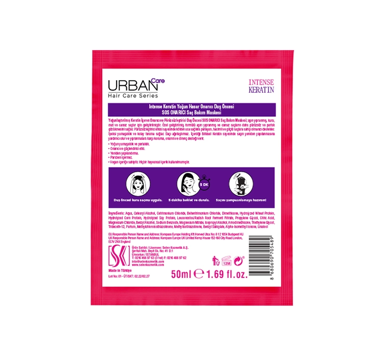 URBAN CARE INTENSE KERATIN RETTUNGSMASKE FÜR HAARE 50ML