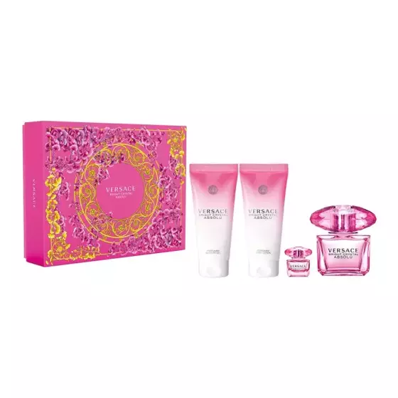 VERSACE BRIGHT CRYSTAL ABSOLU EDP SPRAY 90ML + 5ML + SG 100ML + BL 100ML SET