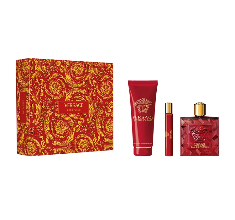 Versace Eros Flame Eau de Parfum Spray 100ml + 10ml + Gel 150ml