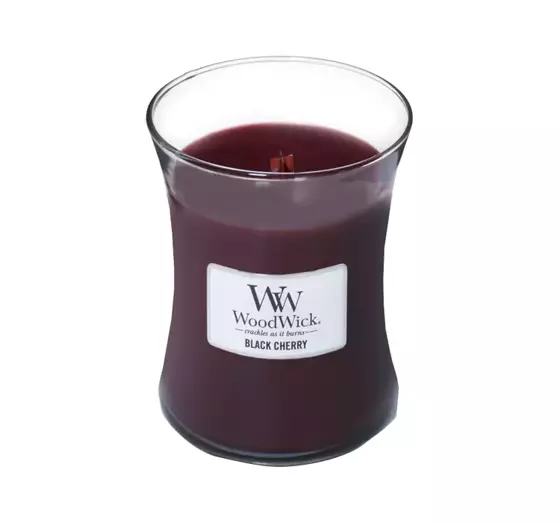 WOODWICK MEDIUM JAR CANDLE DUFTKERZE BLACK CHERRY 275G