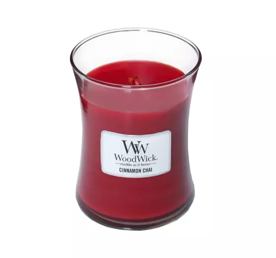 WOODWICK MEDIUM JAR CANDLE DUFTKERZE CINNAMON CHAI 275G