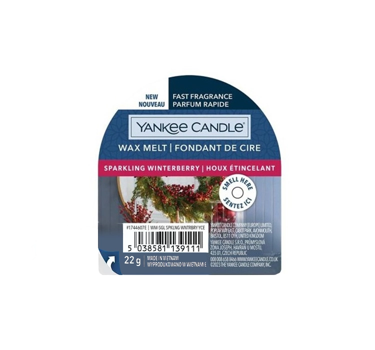 YANKEE CANDLE WAX MELT DUFTWACHS SPARKLING WINTERBERRY 22G