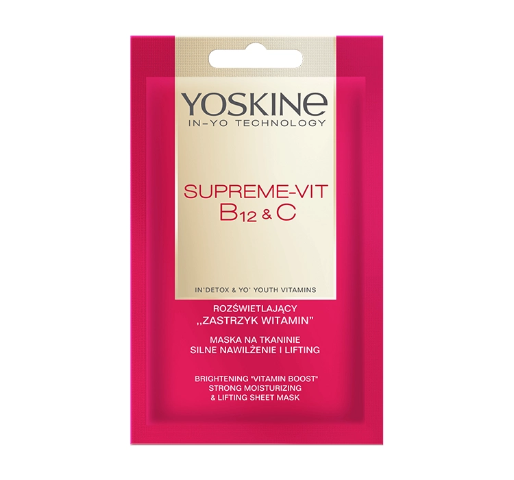 YOSKINE SUPREME-VIT B12 + C TUCHMASKE FÜR GESICHT 1 STÜCK