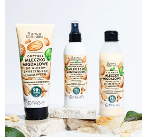 BARWA NATURALNA SHAMPOO FÜR STRAPAZIERTES BRÜCHIGES HAAR MANDELMILCH 300ML