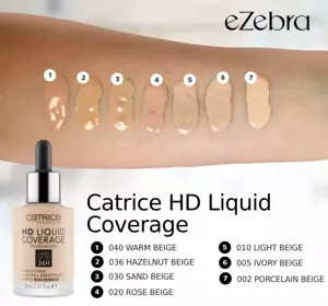 CATRICE HD LIQUID COVERAGE FOUNDATION 005 IVORY BEIGE 30 ML