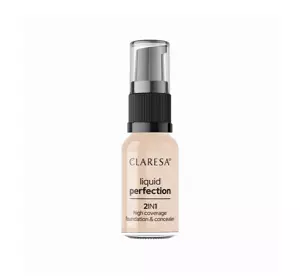 CLARESA LIQUID PERFECTION FOUNDATION 2IN1 102 WARM MEDIUM 18G