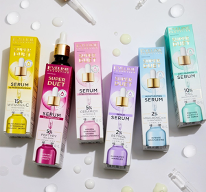 EVELINE SUPER DUET AUFBAUENDES GESICHTSSERUM 5% CERAMIDE FÜR DEHYDRIERTE UND MATTE HAUT 18ML