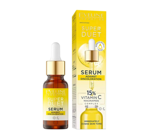 EVELINE SUPER DUET SERUM FÜR GESICHT GEGEN VERFÄRBUNGEN 15% VITAMIN C FÜR GRAUE HAUT 18ML