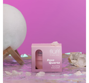 FLUFF IN YOUR SOUL NÄHRENDE KÖRPERBUTTER MIT PINK QUARTZ 150ML