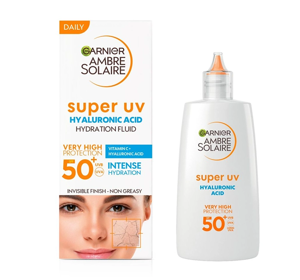 GARNIER AMBRE SOLAIRE ANTI-DARK SPOTS SUPER UV GESICHTSFLUID GEGEN HAUTVERFÄRBUNGEN SPF50+ 40ML