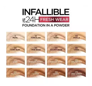 LOREAL INFAILLIBLE 24H FRESH WEAR PUDER-FOUNDATION 020 IVORY 9G