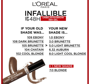 LOREAL UNBELIEVA BROW GEL DARK BRUNETTE 3,4ML