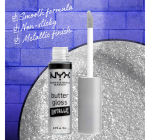 Nyx Professional Makeup Butter Gloss Metallic Lipgloss 10 Sparkly White 8ml