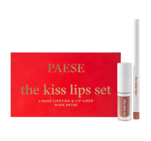 Paese The Kiss Lips Set Lipliner und matter Lippenstift 01 Nude Beige