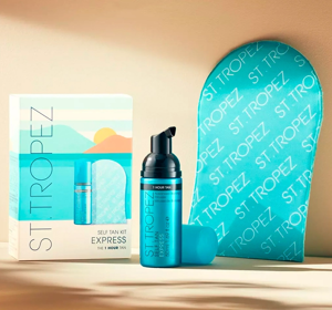 ST. TROPEZ SELF TAN EXPRESS KIT KOSMETIKTSET SELBSTBRÄUNGSSCHAUM + HANDSCHUH