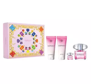 VERSACE BRIGHT CRYSTAL EDT SPRAY 90ML + 5ML + SG 100ML + BL 100ML SET