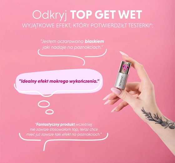 Kliknij na zdjęcie, aby je powiększyć Semilac Top Get Wet Top für UV-Hybridlacke 7 ml
