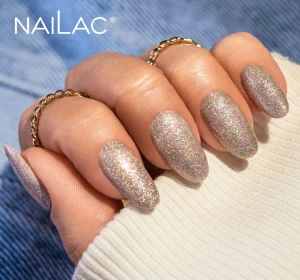 NAILAC LASER HOLO HYBRID TOP ROSE GOLD 7ML