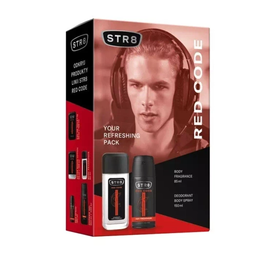 STR8 Red Code Duftspray mit Zerstäuber 85 ml + Deodorant Spray 150 ml