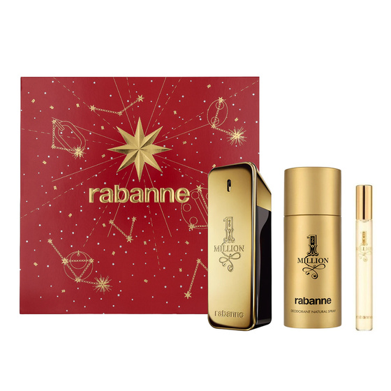Kliknij na zdjęcie, aby je powiększyć Rabanne 1 Million Eau de Toilette Spray 100 ml + 10 ml + Deodorant-Spray 150 ml