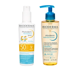 Bioderma Dermokosmetik-Set für Kinder Schutzspray + Badeöl