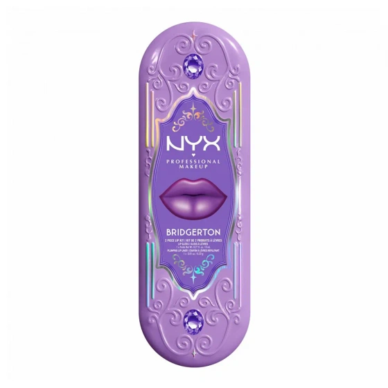 Kliknij na zdjęcie, aby je powiększyć NYX Professional Makeup Bridgerton Royal Treasures Lip Kit 02 Lippen-Make-up-Set Royal Butter Gloss Amethyst Amour 8 ml + Royal Lip Liner Talk of the Ton 0,33 g