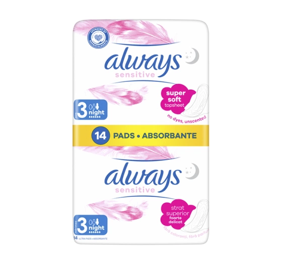 ALWAYS SENSITIVE DAMENBINDEN MIT FLÜGELN 3 NIGHT 14 STÜCK