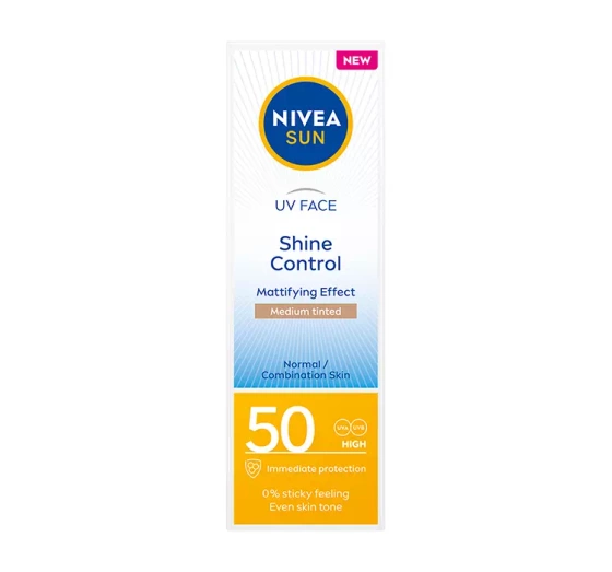 Kliknij na zdjęcie, aby je powiększyć NIVEA SUN SHINE CONTROL MATTIERENDE GESICHTSCREME SPF 50 50ML