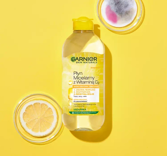 Kliknij na zdjęcie, aby je powiększyć GARNIER SKIN NATURALS VITAMIN C MIZELLENWASSER 400ML