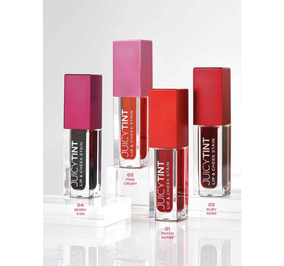 GOLDEN ROSE JUICY TINT LIP & CHEEK STAIN LIPPENSTIFT UND WANGENROUGE 2IN1 01 PEACH SORBE 5,2ML