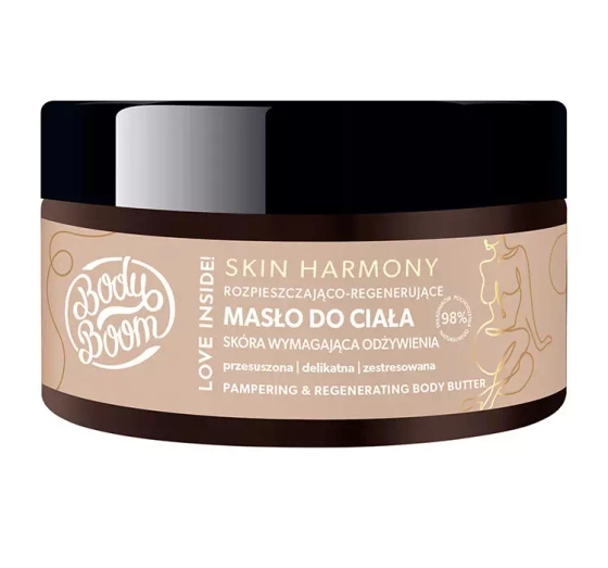 Kliknij na zdjęcie, aby je powiększyć BODY BOOM SKIN HARMONY VERWÖHNENDE UND REGENERIERENDE KÖRPERBUTTER 250ML