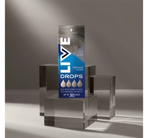 Kliknij na zdjęcie, aby je powiększyć Schwarzkopf Live Drops semi-permanente Haarfarbe Icy Silver 30ml