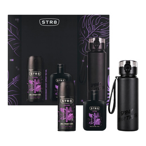 STR8 Game Eau de Toilette Spray 100 ml + Deodorant-Spray 150 ml + Trinkflasche 500 ml