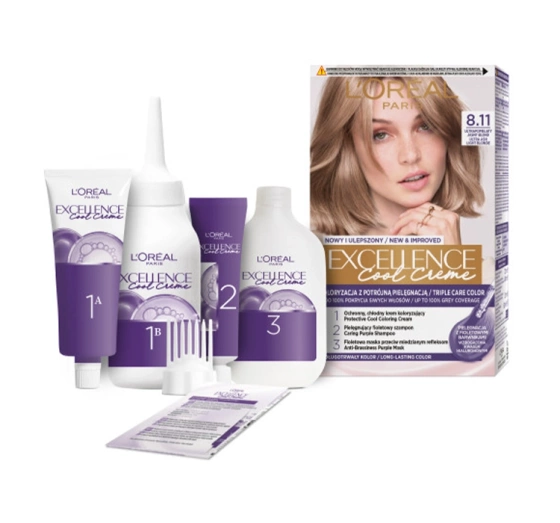 Kliknij na zdjęcie, aby je powiększyć LOREAL EXCELLENCE COOL CREME HAARFARBE 8.11 ULTRA-ASCHE HELLBLOND