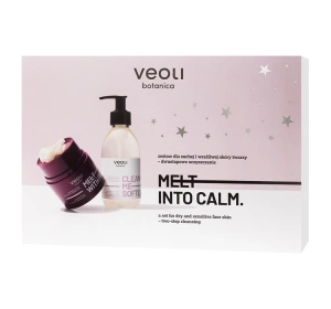 Veoli Botanica Melt Into Calm Geschenkset zur zweistufigen Gesichtsreinigung Buuter Melt With Passion 40 g + Gel Cleaning Me Softly 190 ml